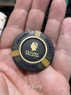 RARE Caesars Palace Poker Chip Set! 4 Colours CASH GAME OR TOURNAMENT! Vintage
