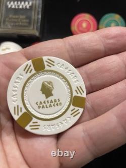 RARE Caesars Palace Poker Chip Set! 4 Colours CASH GAME OR TOURNAMENT! Vintage