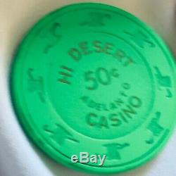 RARE SET 450 Paulson TH&C Poker Chips 4 colors from Casino shut in'97