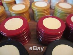 Rare Set Of 176 Multi Colored Bakelite Polka Dot Poker Chips-no Res