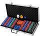Rally and Roar Professional Poker Set with Hard Case 2 Card Decks 5 Dice 3 Butt