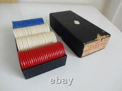 Rare 1934 Chicago Worlds Fair Poker Chip Set of 100 withOriginal Box USA