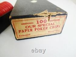 Rare 1934 Chicago Worlds Fair Poker Chip Set of 100 withOriginal Box USA