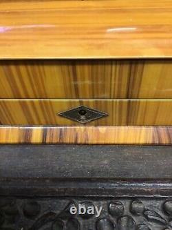 Rare Antique Victorian 1890s Poker Set Wood and Celuloid Inlay Stunning Piece