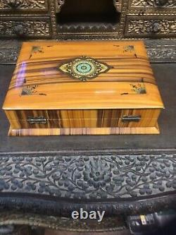 Rare Antique Victorian 1890s Poker Set Wood and Celuloid Inlay Stunning Piece