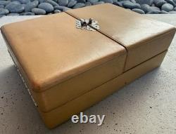 Rare Art Deco Leather Clay Poker Chip Set Cf Rumpp & Sons 1930 Great Gatsby Era