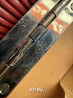 Rare Art Deco Leather Clay Poker Chip Set Cf Rumpp & Sons 1930 Great Gatsby Era