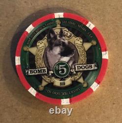 Rare Hard Rock Hotel & Casino $5 Poker Chip Set Bomb Dogs Swat Police Nypd Box-1