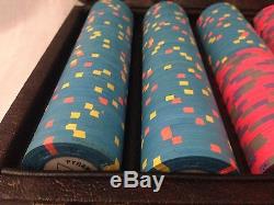 Rare Paulson Top Hat Cane Pyramid Casino Poker Chip Set 1, 5, 25, 100, 500
