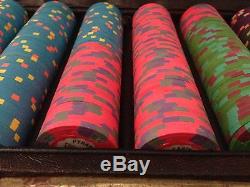Rare Paulson Top Hat Cane Pyramid Casino Poker Chip Set 1, 5, 25, 100, 500