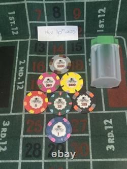 Rare SAMPLE SET Paulson World Top Hat And Cane WTHC Poker Chips Clay