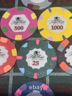 Rare SAMPLE SET Paulson World Top Hat And Cane WTHC Poker Chips Clay