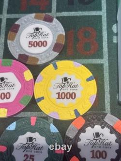 Rare SAMPLE SET Paulson World Top Hat And Cane WTHC Poker Chips Clay