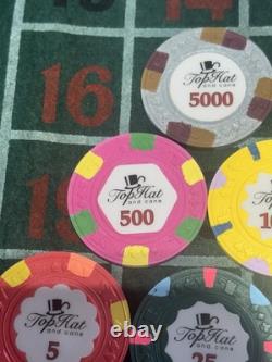 Rare SAMPLE SET Paulson World Top Hat And Cane WTHC Poker Chips Clay