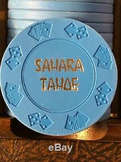 Rare Sahara Tahoe Poker Set 2 Decks Sealed Playing Cards & Poker Chips in Case