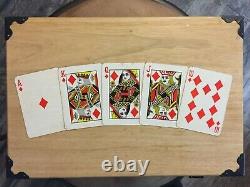 Reconditioned Wood Poker Set includes (2) decks of cards (240) clay poker chips