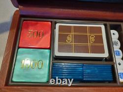 Renzo Romagnoli Luxury Leather Vintage Poker Set Made in ItalyLock & Key RARE