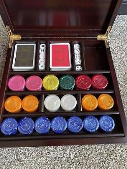 Renzo Romagnoli Poker Chips-Playing Cards-Dice Set-Sealed Parts-Open Box