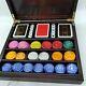 Renzo Romagnoli Poker Set Luxury Wooden Box Marbled Lucite chips Italy Complete