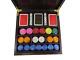 Renzo Romagnoli Poker Set with 3 Decks of Cards, Dice, Chips and Wood Case