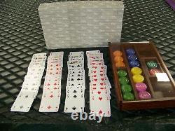Renzo Romagnoli Poker Set with Poker Chips and 2 Decks of Cards in Display Case