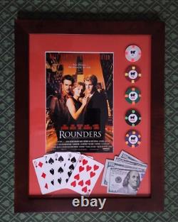 Rounders Movie Professionally Framed, Poster & Poker Chip set, Replica Props NEW