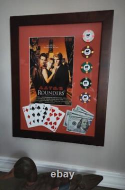 Rounders Movie Professionally Framed, Poster & Poker Chip set, Replica Props NEW