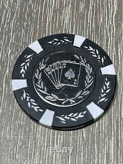 Royal Flush Metal Stamped Engraved Coin Inlay Quality 14g Clay Poker Chips Set