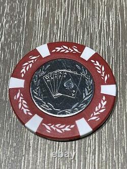 Royal Flush Metal Stamped Engraved Coin Inlay Quality 14g Clay Poker Chips Set