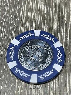 Royal Flush Metal Stamped Engraved Coin Inlay Quality 14g Clay Poker Chips Set