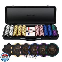 SLOWPLAY 14g Clay Poker Chips Set for Texas Hold'em, 500 PCS, wit