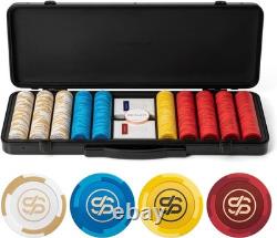 SLOWPLAY Godel 14g Clay Poker Chips Set for Texas Hold'em, 500 Blank