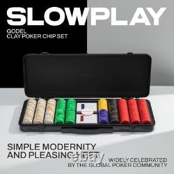 SLOWPLAY Godel 14g Clay Poker Chips Set for Texas Hold'em, 500 Blank