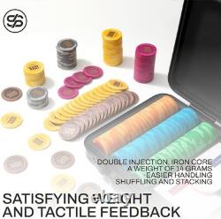 SLOWPLAY Godel 14g Clay Poker Chips Set for Texas Hold'em, 500 Blank