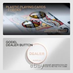 SLOWPLAY Godel 14g Clay Poker Chips Set for Texas Hold'em, 500 Blank