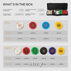 SLOWPLAY Godel 14g Clay Poker Chips Set for Texas Hold'em, 500 Blank