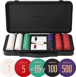 SLOWPLAY Godel Ceramic Poker Chips Set for Texas Hold'Em, 300 PCS With Numbered