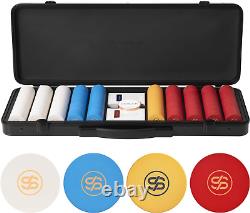 SLOWPLAY Godel Ceramic Poker Chips Set for Texas Hold'Em, 500 PCS Blank Chips