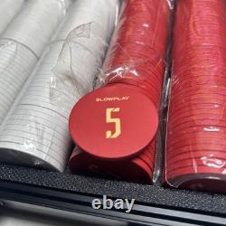 SLOWPLAY Godel Ceramic Poker Chips Set for Texas Hold'em, 500 PCS 43mm 12g Each