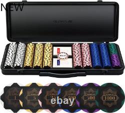 SLOWPLAY Nash 14g Clay Poker Chip Set for Texas Hold'em, 300/500PCS, NEW