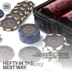 SLOWPLAY Nash 14g Clay Poker Chip Set for Texas Hold'em, 300/500PCS, NEW