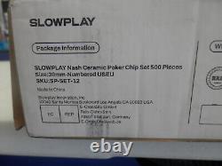 SLOWPLAY Nash Ceramic Poker Chip Set 500 Pieces Number Valued WithDealer Button