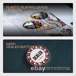 SLOWPLAY Nash Ceramic Poker Chips Set for Texas Hold'Em, 500 PCS With Numbered