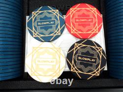 SLOWPLAY Nash Poker Set with300 Blank Chips 43mm/12g, Cards, Dealer Chip, Case