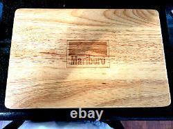 SOLID OAK Collectable Marlboro Poker Chip Set in Box with Logo BRAND NEW