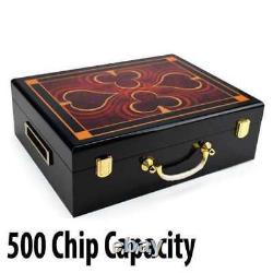 Scroll 10 gram Ceramic Poker Chip Set 500 with Hi Gloss Wood Case