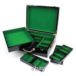 Scroll 10 gram Ceramic Poker Chip Set 500 with Hi Gloss Wood Case