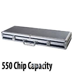 Scroll 10 gram Ceramic Poker Chip Set 550 with Black Aluminum Case
