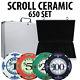 Scroll Ceramic Poker Chip Set 650 with Aluminum Case