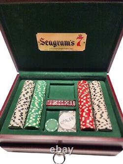 Seagram's 7 Executive Poker Set Wooden Case